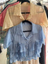 Collar Down Ruffle Tiered Tops